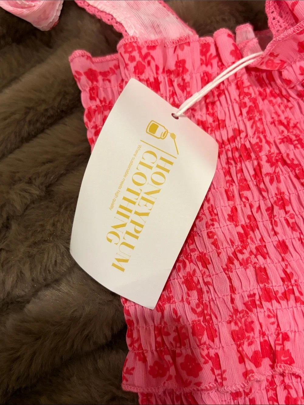 Pink Flower Ruffle Dress